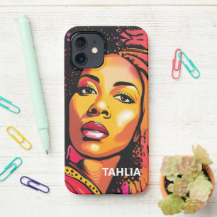 Beautiful Black Woman Pop Art Style iPhone 12 Case