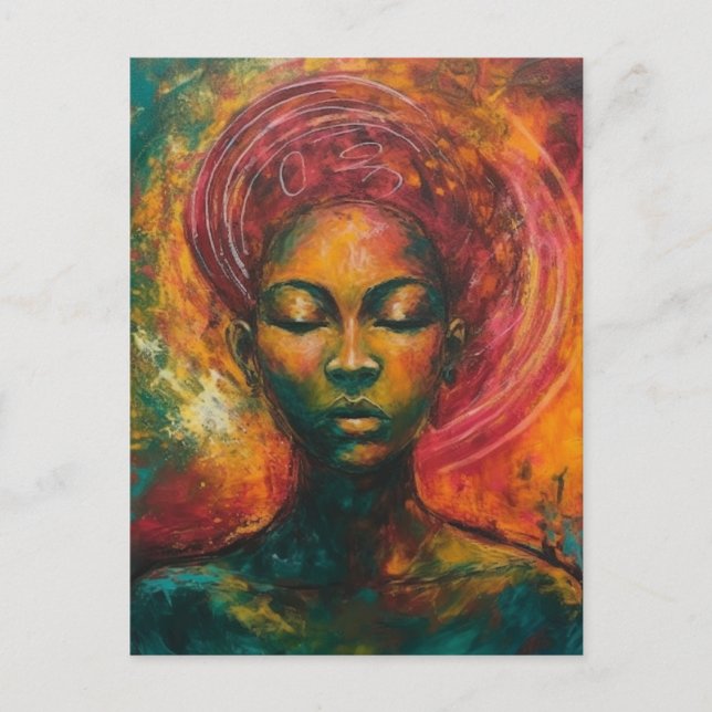 Beautiful Black Woman Postcard (Front)