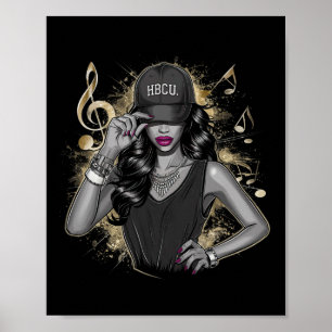 Beautiful Black Women Hbcu Black History Month 1 Poster