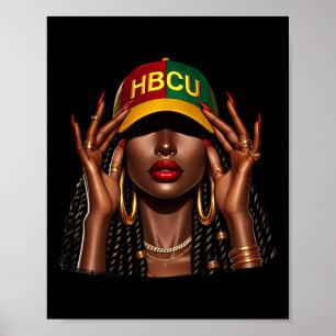 Beautiful Black Women Hbcu Black History Month Gir Poster
