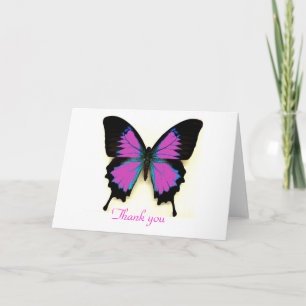 Beautiful blank butterfly thank you card