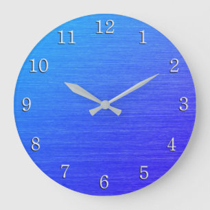 Beautiful Blended Blue with White Numbers Large Clock