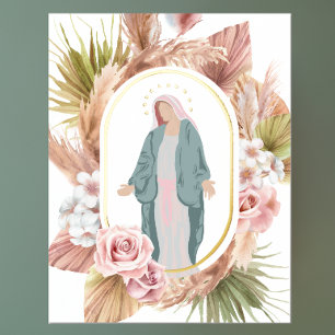 Beautiful Blessed Mother Modern Catholic Foil Prints