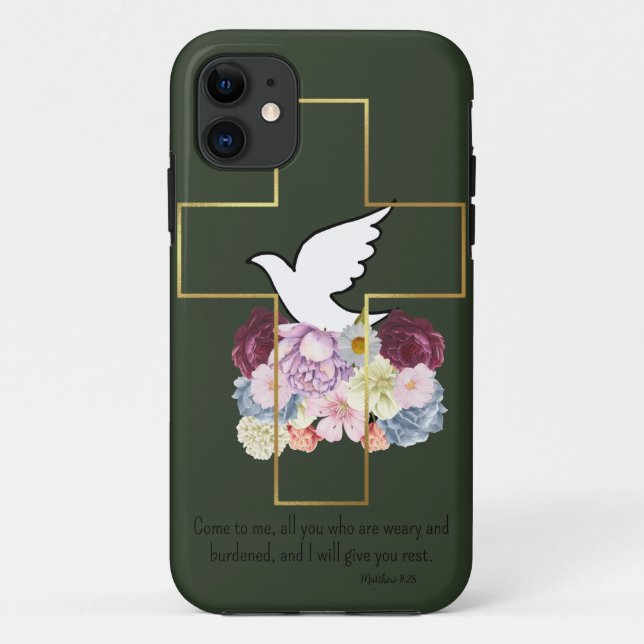 Beautiful Blessings Dark Green Phone Case (Back)