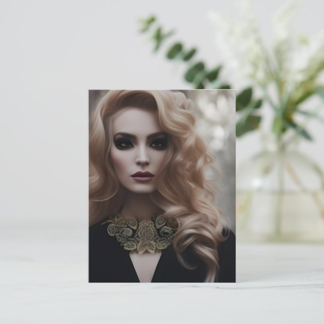 Beautiful Blonde Postcard (Standing Front)