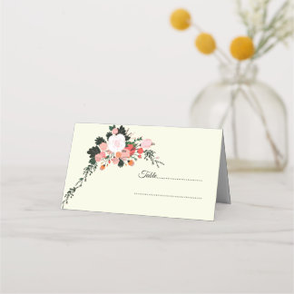 Beautiful bloom floral Folded Place Card
