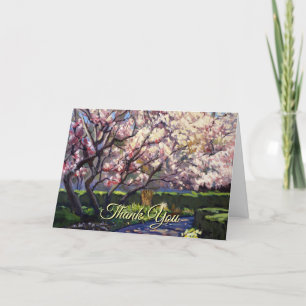 Beautiful Blooming Apple Trees in Red and Whites Thank You Card