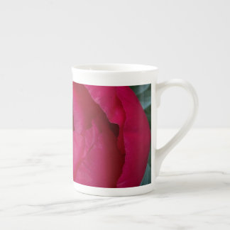 Beautiful Blooming Red Peony Bone China Mug