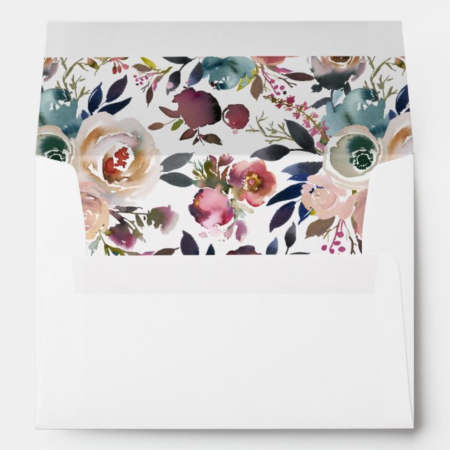 Beautiful Blooms Floral Spring Wedding Envelope (Back (Bottom))