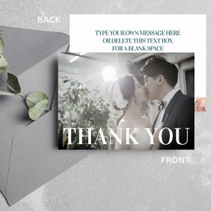 Beautiful Blooms Floral Wedding Photo Thank You Card