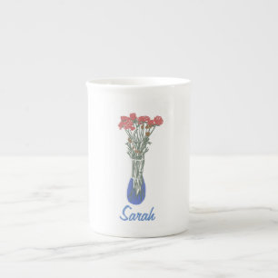 Beautiful Blooms Original Flower Illustration Bone China Mug