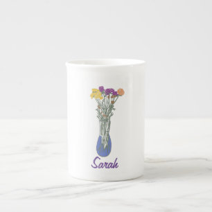 Beautiful Blooms Original Flower Illustration Bone China Mug