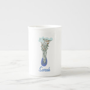 Beautiful Blooms Original Flower Illustration Bone China Mug