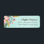 Beautiful Blooms Return Address Label / Aqua<br><div class="desc">Beautiful Blooms Return Address Label / Aqua</div>