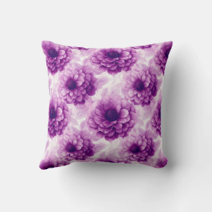 Beautiful Blooms Vintage Modern Dahlias Pattern Cushion