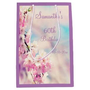 Beautiful Blossom 60th Birthday Party Medium Gift Bag