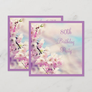 Beautiful Blossom 80th Birthday Invitation
