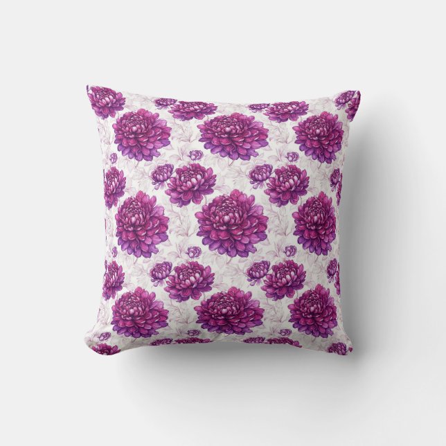 Beautiful Blossom Chic Pink Floral Garden Pattern Cushion (Front)