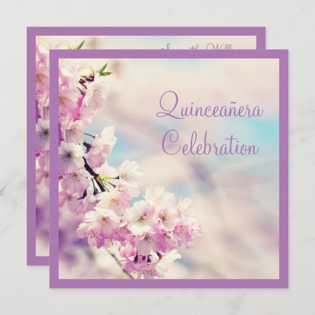 Beautiful Blossom Quinceañera Birthday Invitation (Front/Back)