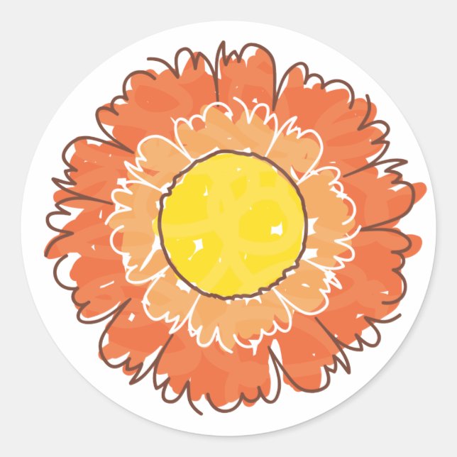 Beautiful Blossom Sticker - Orange (Front)