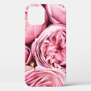 Beautiful blossoming pink rose flowers iPhone 12 case