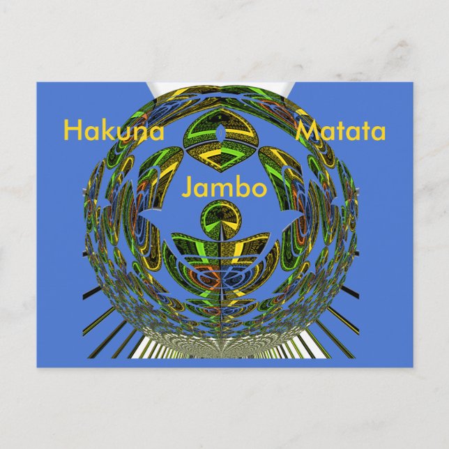 Beautiful Blue African Traditional Ethnic  Vector  Postcard (Front)
