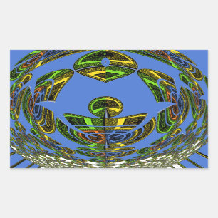 Beautiful Blue African Traditional Ethnic  Vector  Rectangular Sticker