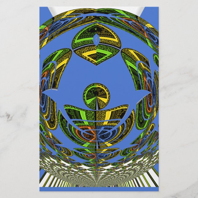 Beautiful Blue African Traditional Ethnic  Vector  Stationery (Front)