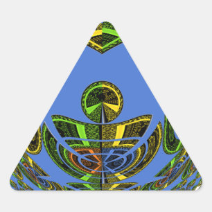 Beautiful Blue African Traditional Ethnic  Vector  Triangle Sticker
