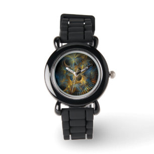 Beautiful Blue And Gold Fractal Watch