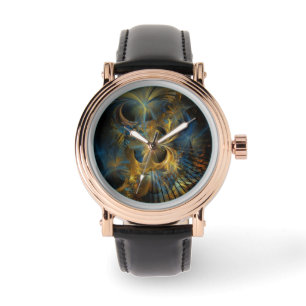 Beautiful Blue And Gold Fractal Watch