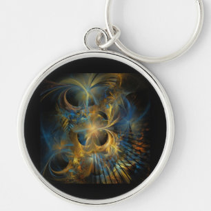 Beautiful Blue And Gold Key Ring