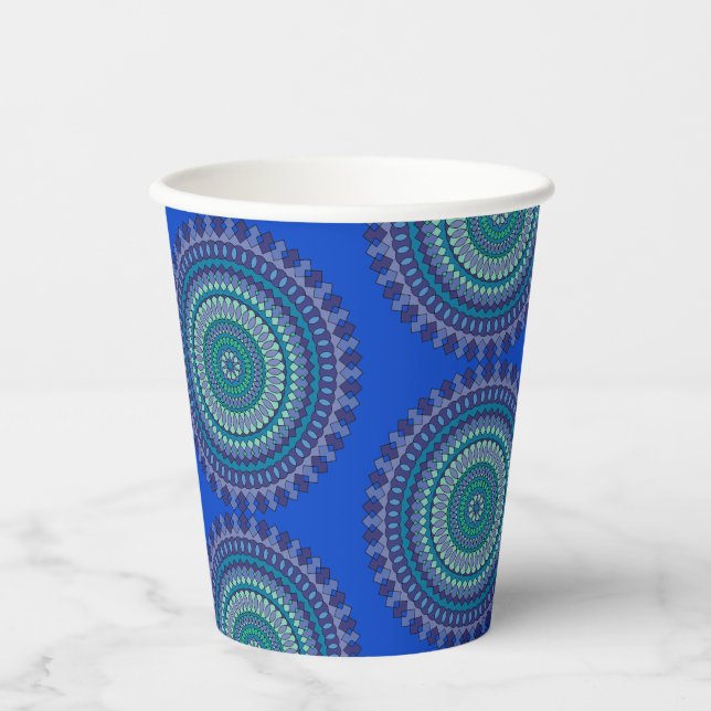 Beautiful Blue and Green Party Paper Cups (Front)