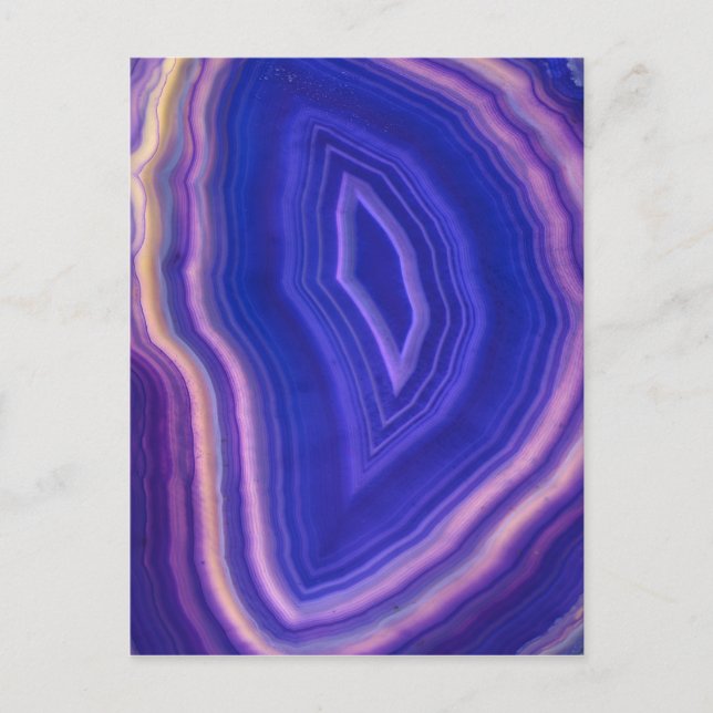 Beautiful Blue and Purple Agate Postcard (Front)