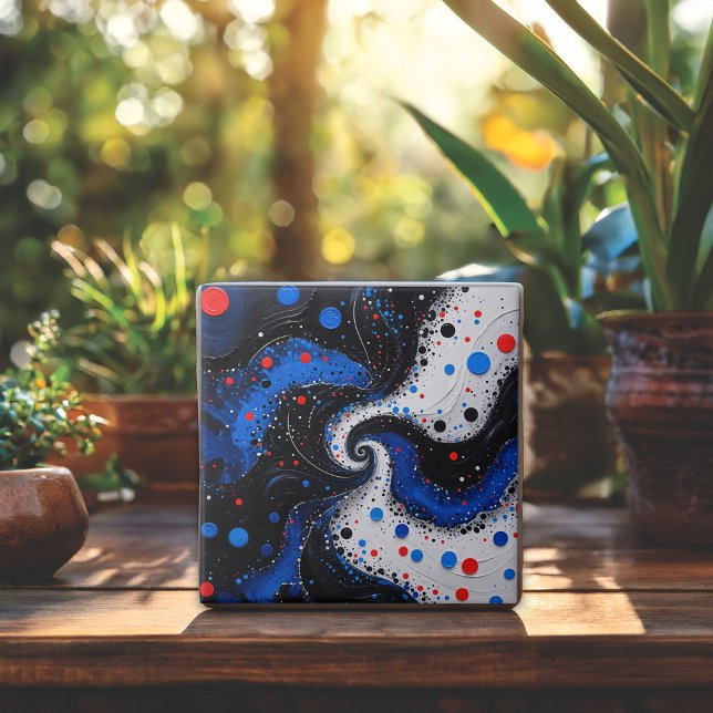 Beautiful Blue and White Swirl Abstract Design  Ceramic Tile (Creator Uploaded)