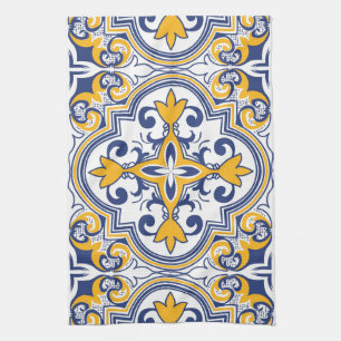 💙💛 Beautiful blue and yellow Azulejos 9 Tea Towel