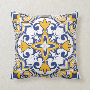 💙💛 Beautiful blue and yellow Azulejos 9 Thro Cushion