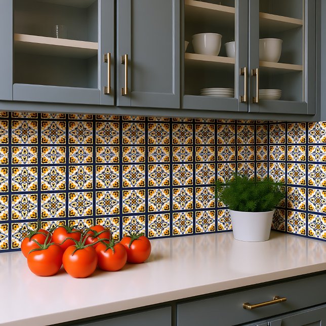 💛💙🤍 Beautiful blue and yellow Azulejos,  Stone  Ceramic Tile (💛💙🤍 Beautiful blue and yellow Azulejos, Stone Ceramic Tile)