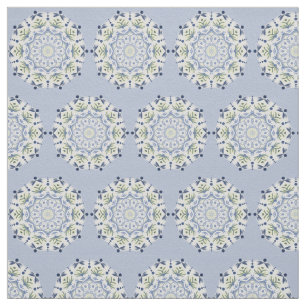 Beautiful blue and yellow mandala fabric