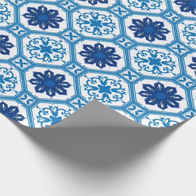 💙 Beautiful blue Azulejos I   Wrapping Paper (Corner)