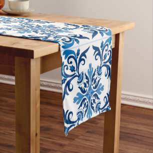 💙 Beautiful blue Azulejos II  Short Table Runne Runner