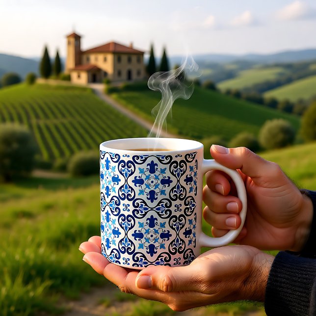 💙 Beautiful blue Azulejos III small tiles  Coffee Mug (💙 Beautiful blue Azulejos small tiles Coffee Mug)
