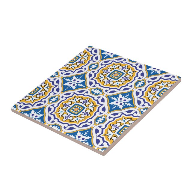 💙 Beautiful blue Azulejos IV Small decorative Ceramic Tile (Side)