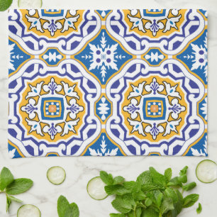💙 Beautiful blue Azulejos IV Small tile Tea Towel