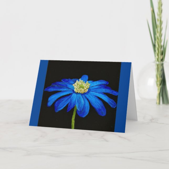 Beautiful Blue Beauty  Daisy all occasion card (Front)