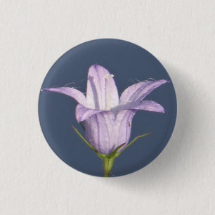 Beautiful blue bell flower 3 cm round badge