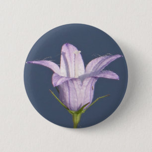 Beautiful blue bell flower 6 cm round badge