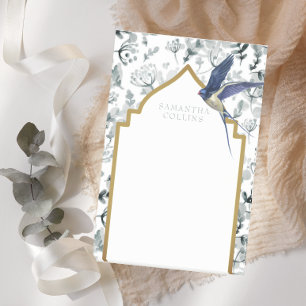 Beautiful Blue Bird Botanical Custom Post-it Notes