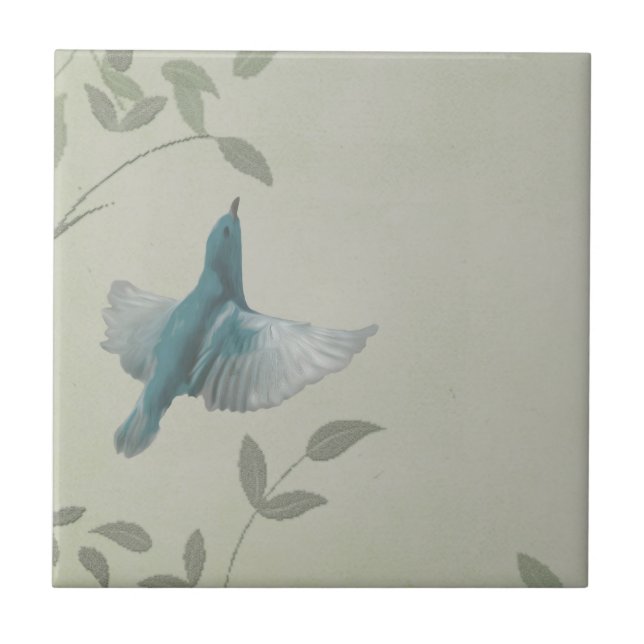 Beautiful Blue Bird Ceramic Tile (Front)