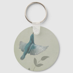 Beautiful Blue Bird Key Ring